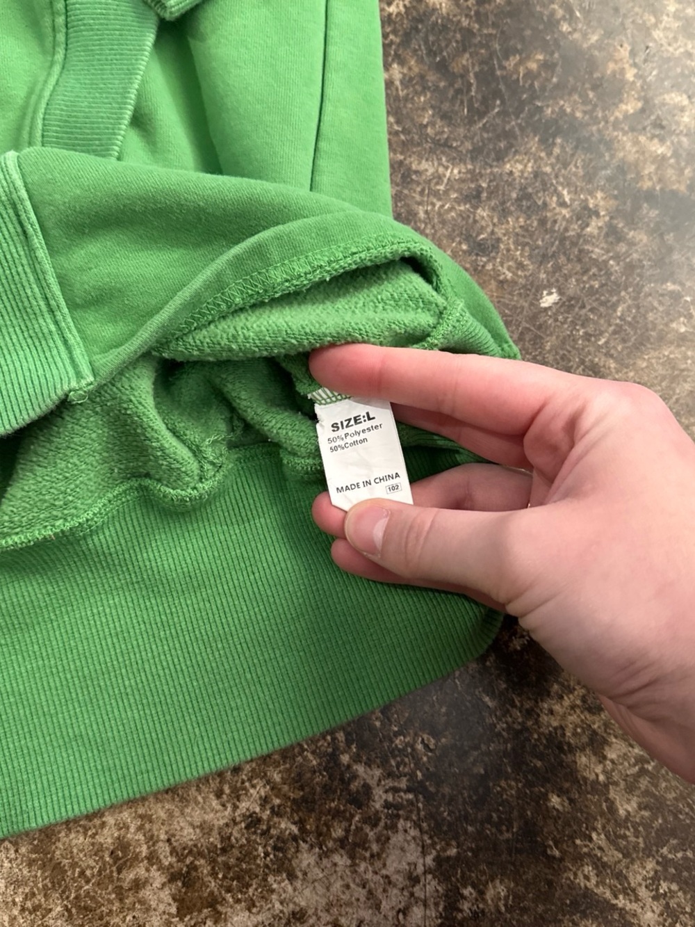 Women's Green Hooded Henley Sweatshirt - Picture 2 of 4